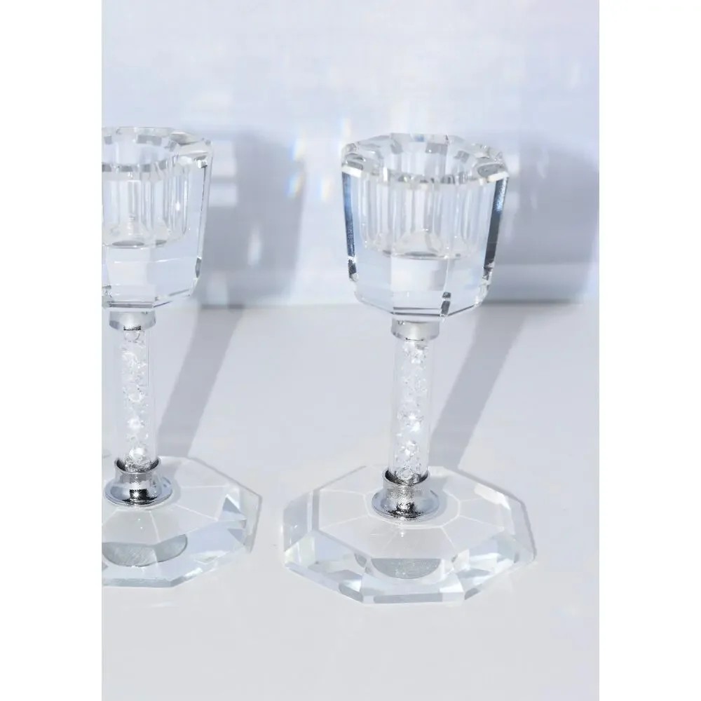 Lucien Piccard Crystal Clear Candlestick Pair 4